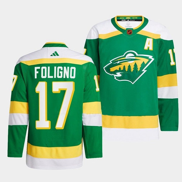 Marcus Foligno Minnesota Wild green Reverse Retro jersey