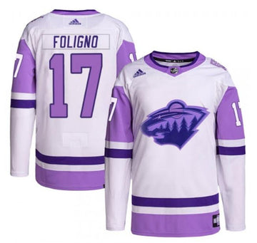 Marcus Foligno Minnesota Wild white-purple jersey