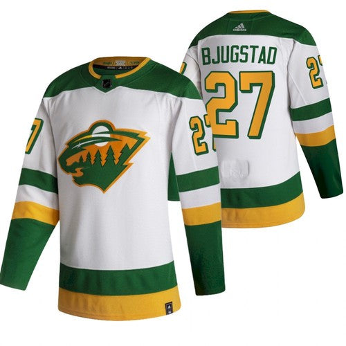 Nick Bjugstad Minnesota Wild white Reverse Retro jersey