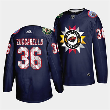 Mats Zuccarello Minnesota Wild navy Heritage jersey