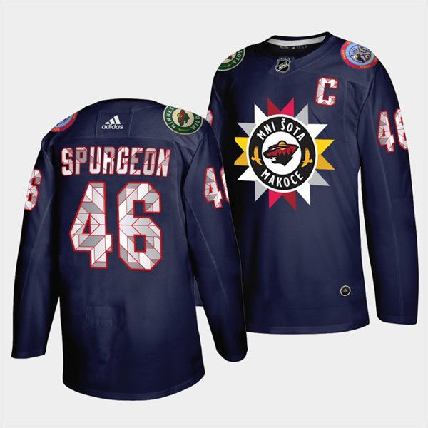 Jared Spurgeon Minnesota Wild navy Heritage jersey