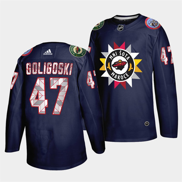 Alex Goligoski Minnesota Wild navy Heritage jersey