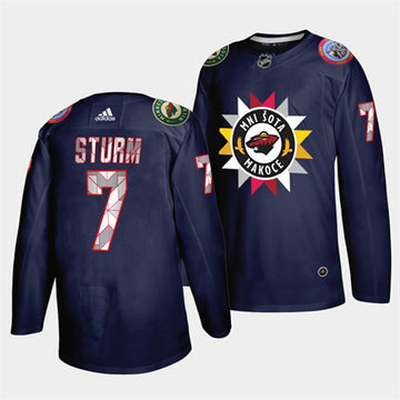Nico Sturm Minnesota Wild navy Heritage jersey
