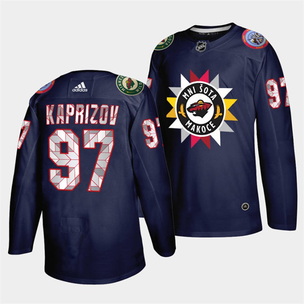 Kirill Kaprizov Minnesota Wild navy Heritage jersey