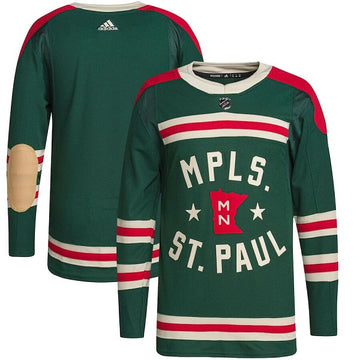 Custom Minnesota Wild green Winter Classic jersey
