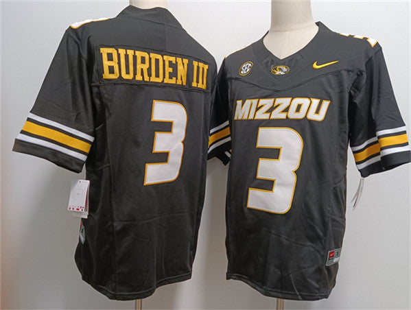 Luther Burden III Missouri Tigers black FUSE jersey