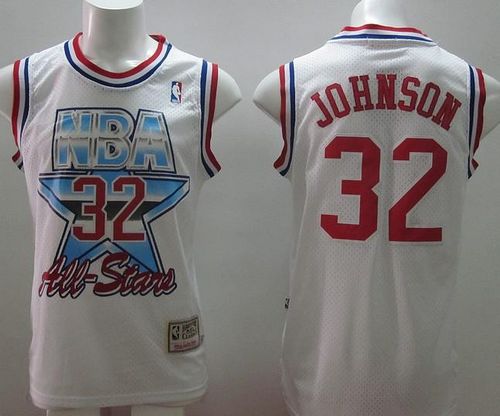 Magic Johnson Los Angeles Lakers white jersey