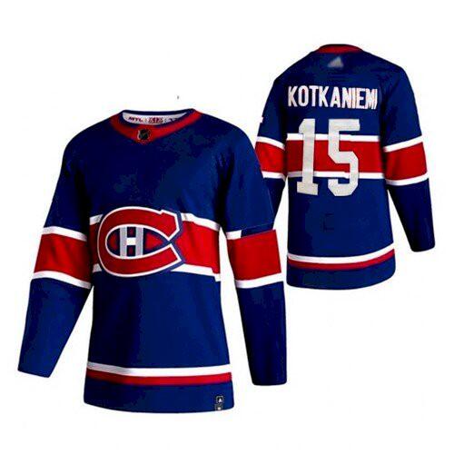 Jesperi Kotkaniemi Montreal Canadiens blue Reverse Retro jersey