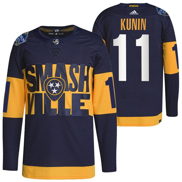 Luke Kunin Nashville Predators navy Stadium Series jersey