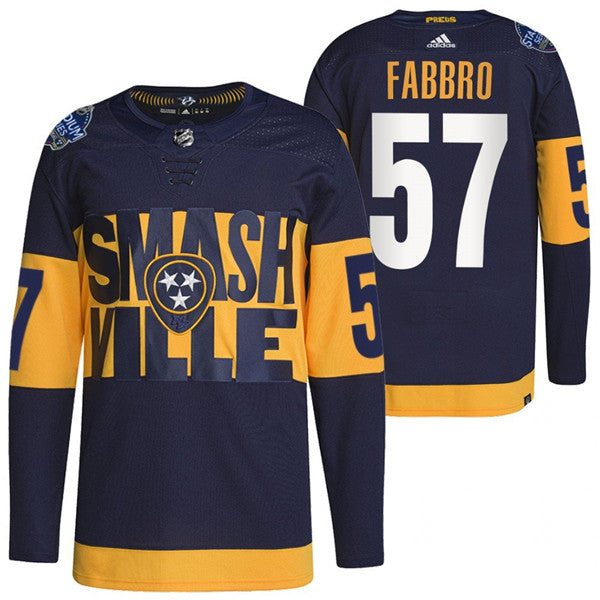 Dante Fabbro Nashville Predators navy Stadium Series jersey