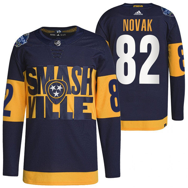 Tommy Novak Nashville Predators navy Stadium Series jersey