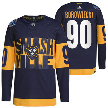 Mark Borowiecki Nashville Predators navy Stadium Series jersey