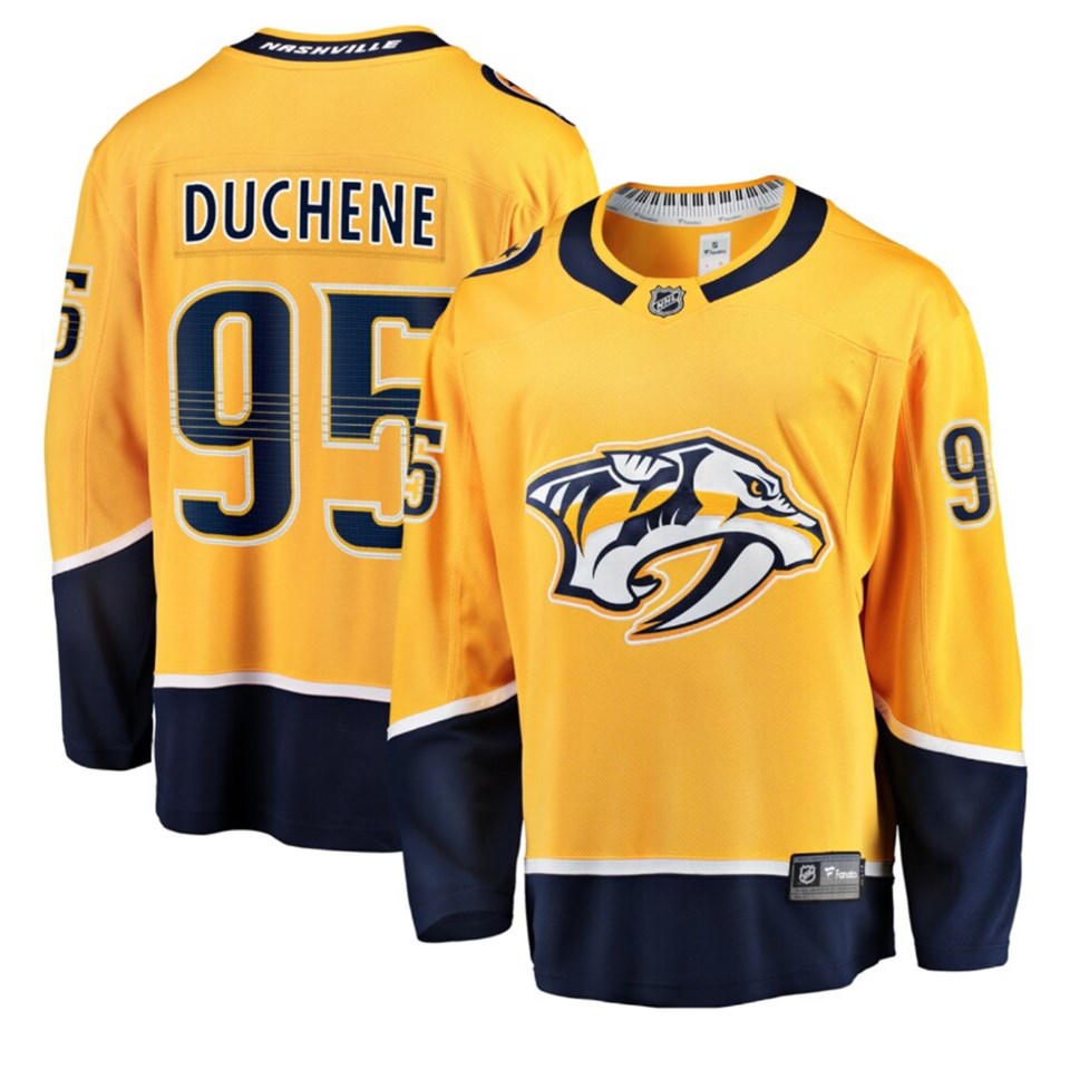 Matt Duchene Nashville Predators yellow jersey