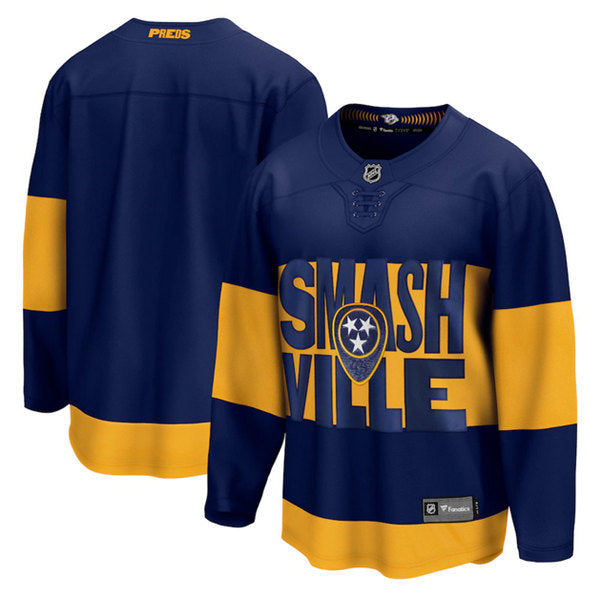Custom Nashville Predators navy Stadium Series jersey