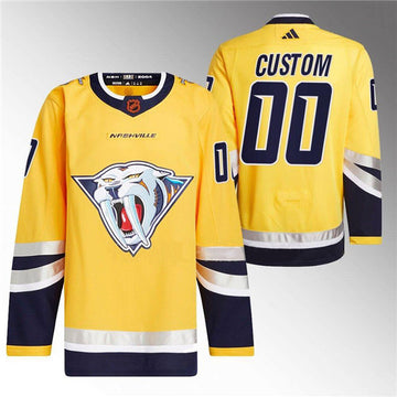 Custom Nashville Predators gold Reverse Retro jersey