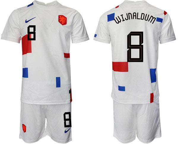 Wijnaldum Netherlands National Team white Away jersey