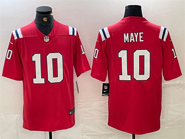 Drake Maye New England Patriots red jersey