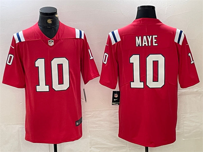 Drake Maye New England Patriots red jersey