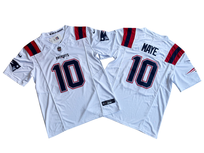 Drake Maye New England Patriots white FUSE jersey
