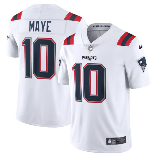 New England Patriots #10 Drake Maye White 2024 Draft Jersey