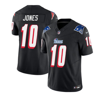 Mac Jones New England Patriots black FUSE jersey