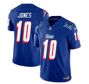 Mac Jones New England Patriots blue FUSE jersey