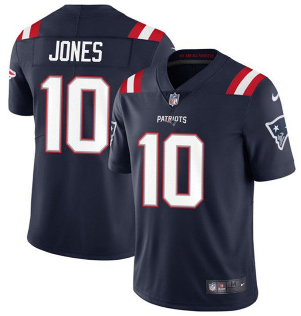 Mac Jones New England Patriots navy jersey