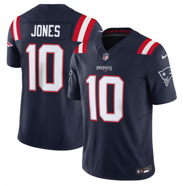 Mac Jones New England Patriots navy FUSE jersey
