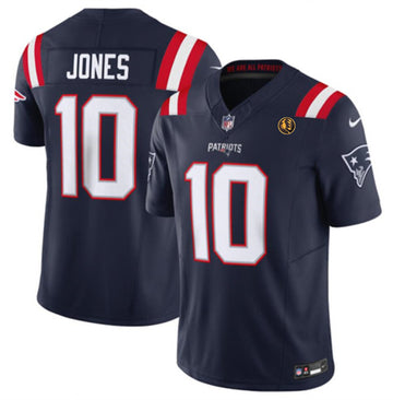 Mac Jones New England Patriots navy FUSE jersey