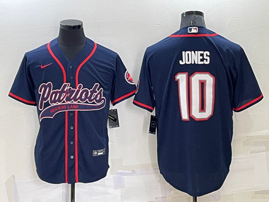 Mac Jones New England Patriots navy jersey
