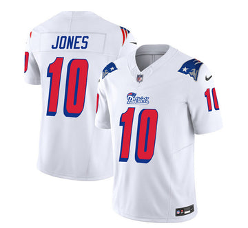 Mac Jones New England Patriots white FUSE jersey