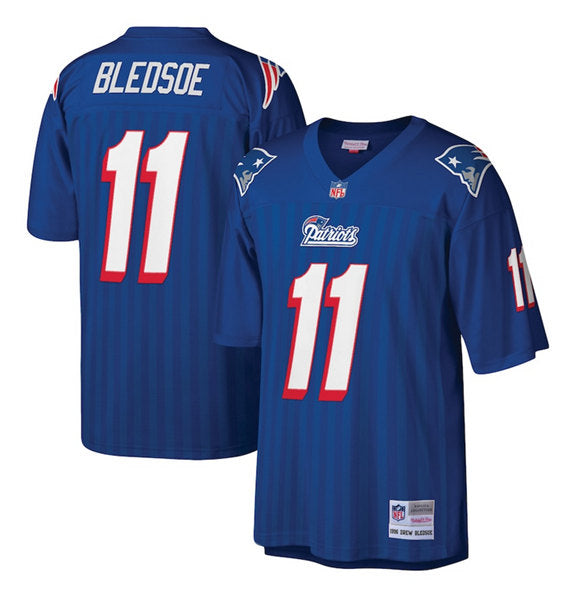Drew Bledsoe New England Patriots royal jersey