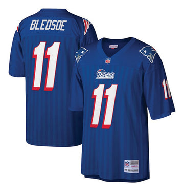 Drew Bledsoe New England Patriots royal jersey