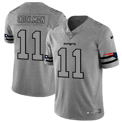 Julian Edelman New England Patriots gray jersey