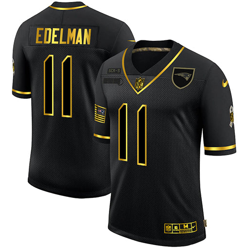 Julian Edelman New England Patriots black-gold Salute To Service jersey