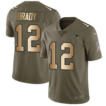 Tom Brady New England Patriots olive Salute To Service jersey