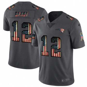 Tom Brady New England Patriots grey Salute To Service jersey