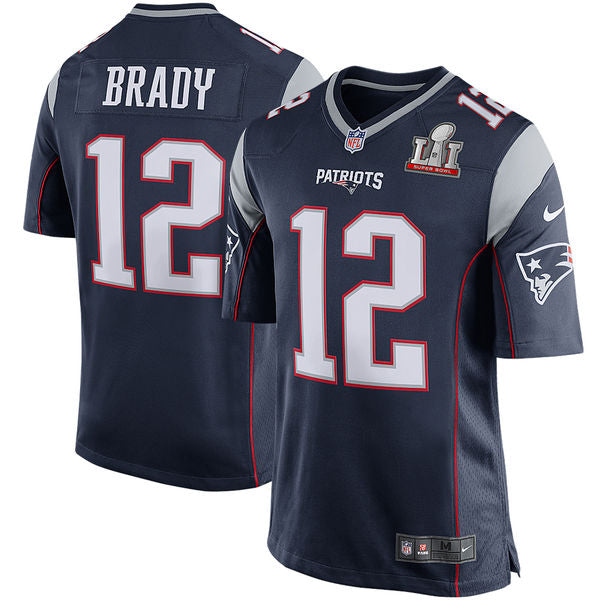 Tom Brady New England Patriots navy Game jersey