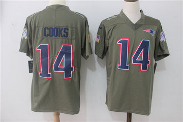 Brandin Cooks New England Patriots olive Salute To Service jersey