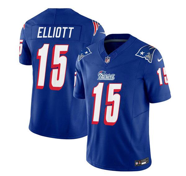 Ezekiel Elliott New England Patriots blue FUSE jersey