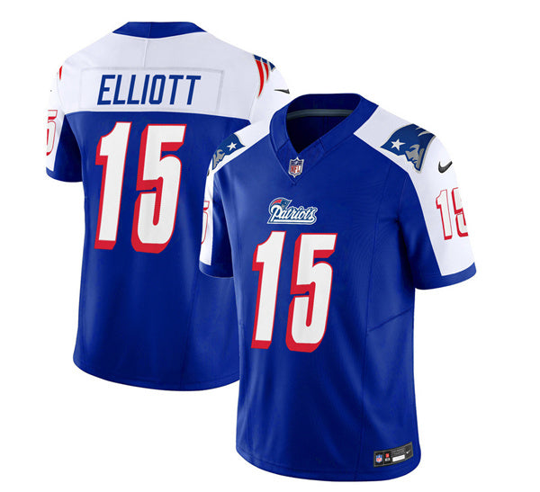 Ezekiel Elliott New England Patriots blue-white FUSE jersey