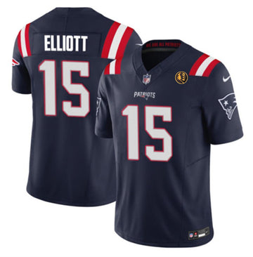 Ezekiel Elliott New England Patriots navy FUSE jersey