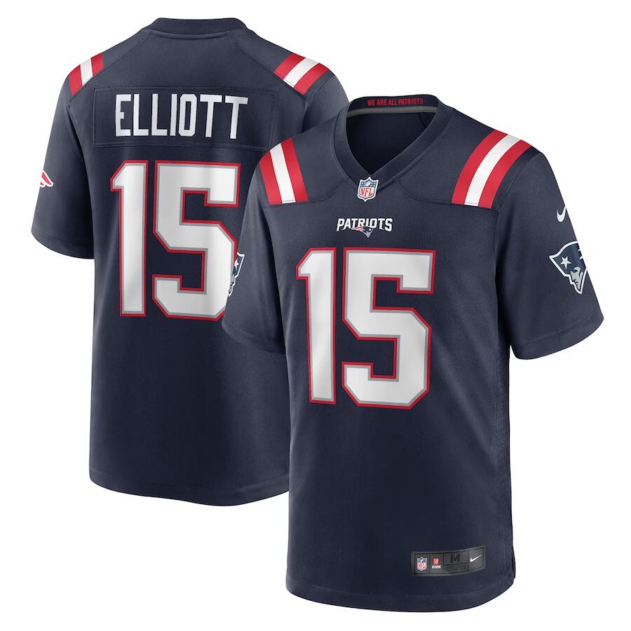 Ezekiel Elliott New England Patriots navy Game jersey