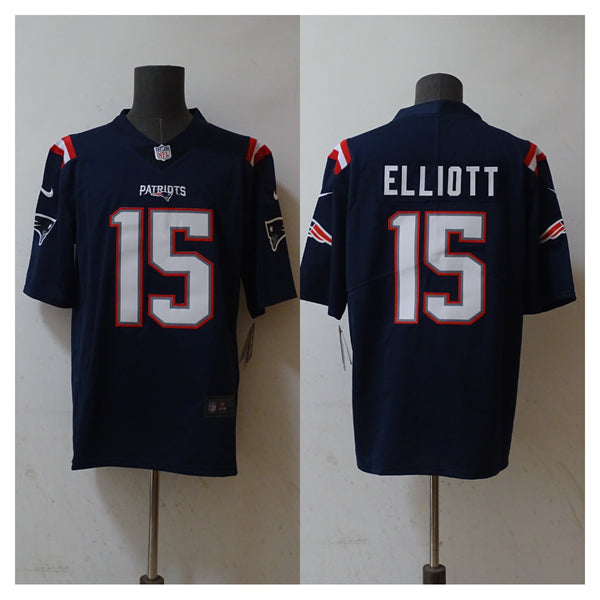 New England Patriots #15 Ezekiel Elliott Navy Jersey