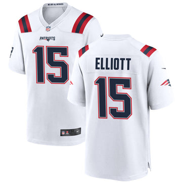 Ezekiel Elliott New England Patriots white Game jersey
