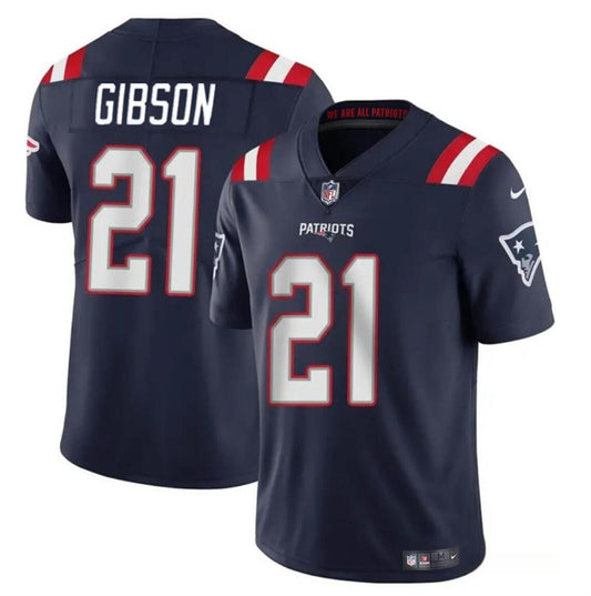 New England Patriots #21 Antonio Gibsonz Navy Jersey