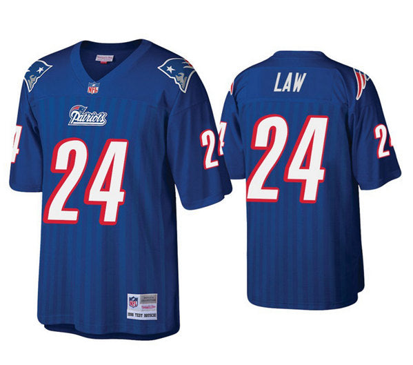 Ty Law New England Patriots royal jersey