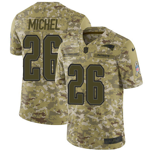 Sony Michel New England Patriots camo Salute To Service jersey