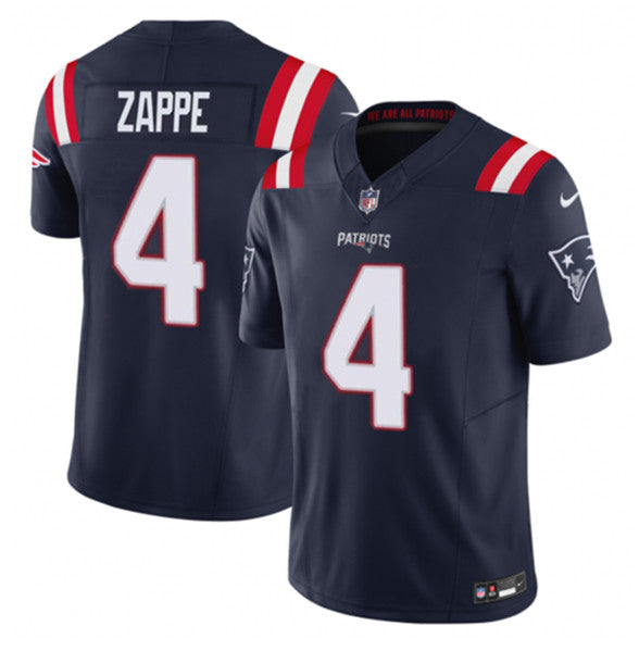 Bailey Zappe New England Patriots navy FUSE jersey