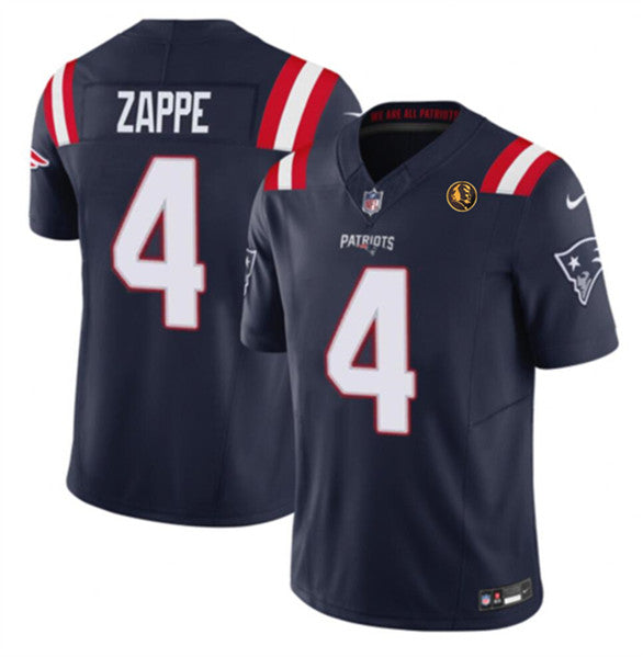 Bailey Zappe New England Patriots navy FUSE jersey